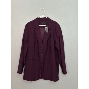 Torrid Studio Cutaway Blazer Women's 4X Size 26 Purple Open Front Jacket NWT
